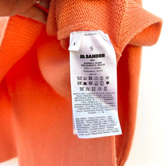 Jil Sander Drop Tail Long Oversized Sweater Small Pink Peach Jumper Crewneck - Picture 4 of 9